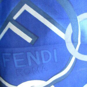 Fendi 100% silk scarf,48" x 48",blue